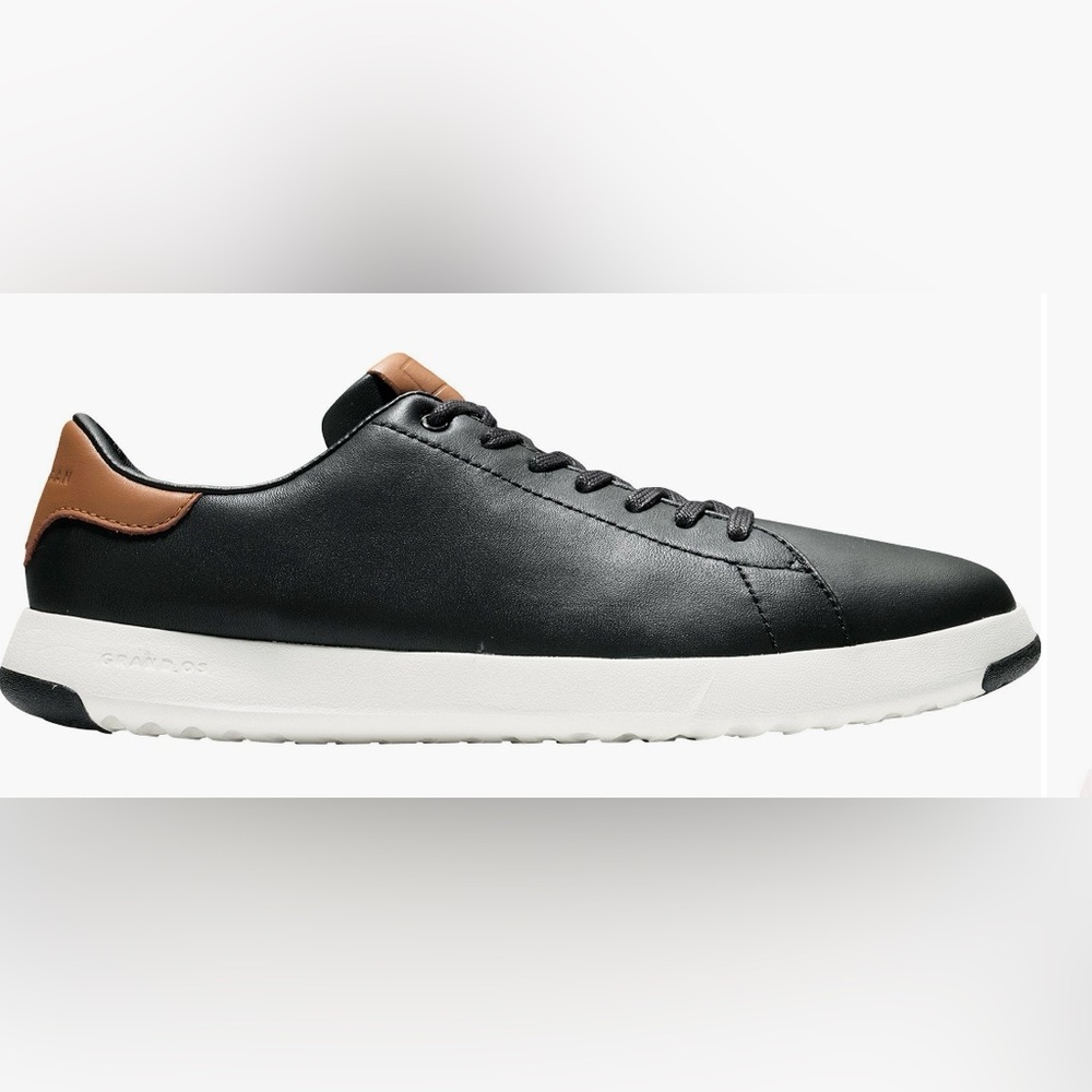 COLE HAAN size 8.5 Black Leather Grand Pro Sneaker Shoe